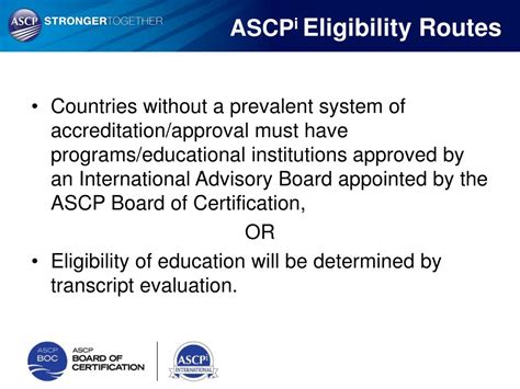 ascp international eligibility